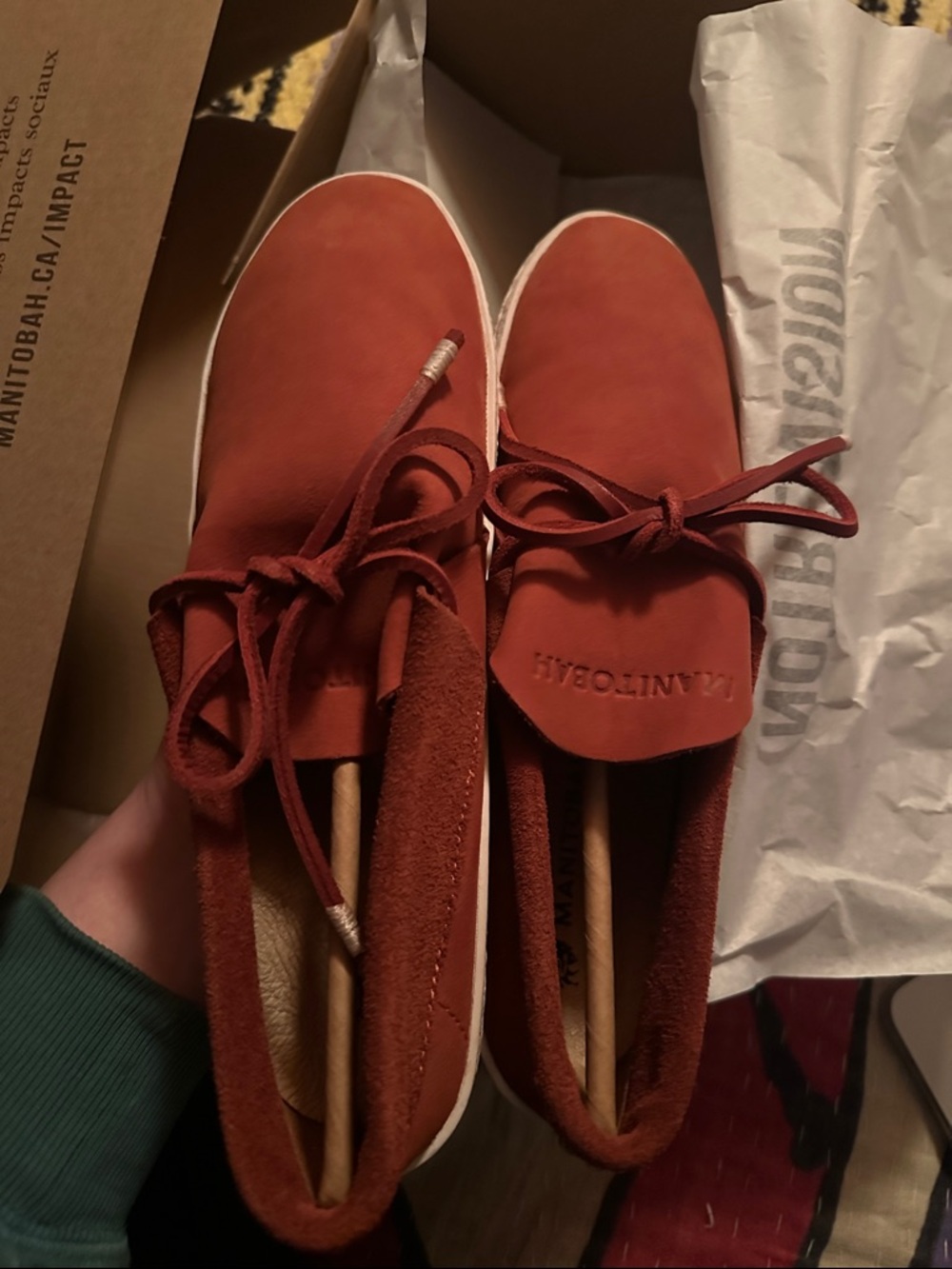 Women's Suede modern Moccasin in red clay - Picture 9 of 14